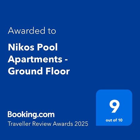 Nikos Pool Apartments - Ground Floor Sidárion Esterno foto